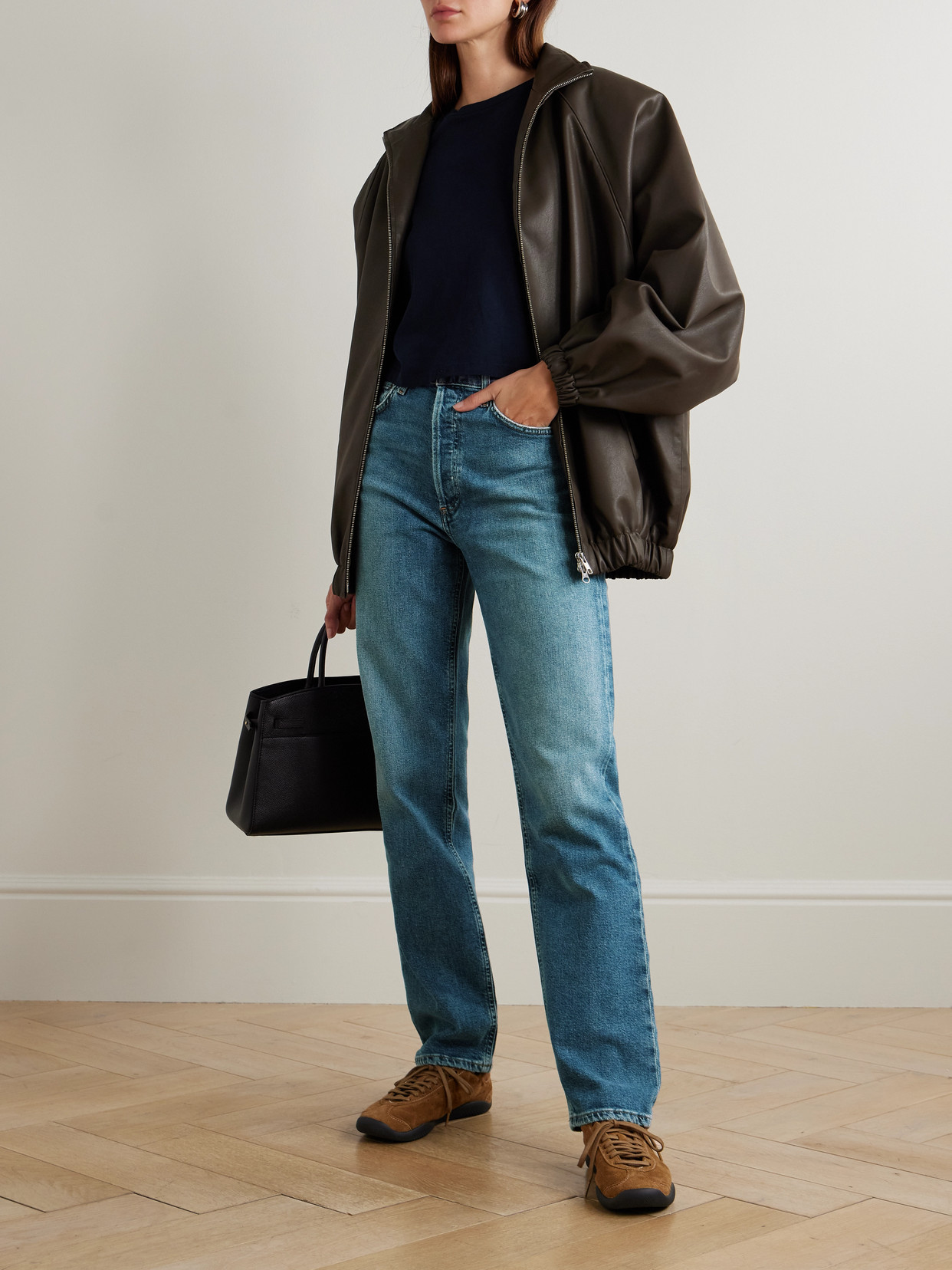 '90S Pinch Waist Long High-Rise Straight-Leg Jeans