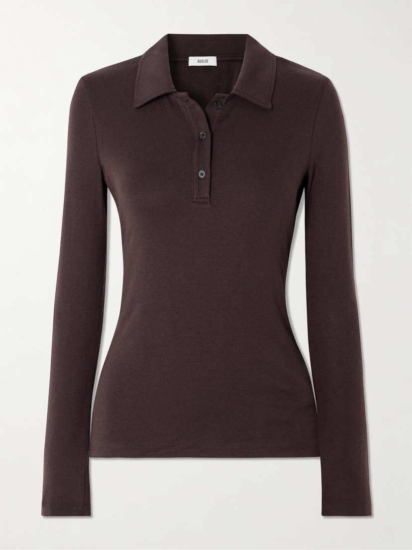 AGOLDE Amos Stretch-lyocell Polo Shirt