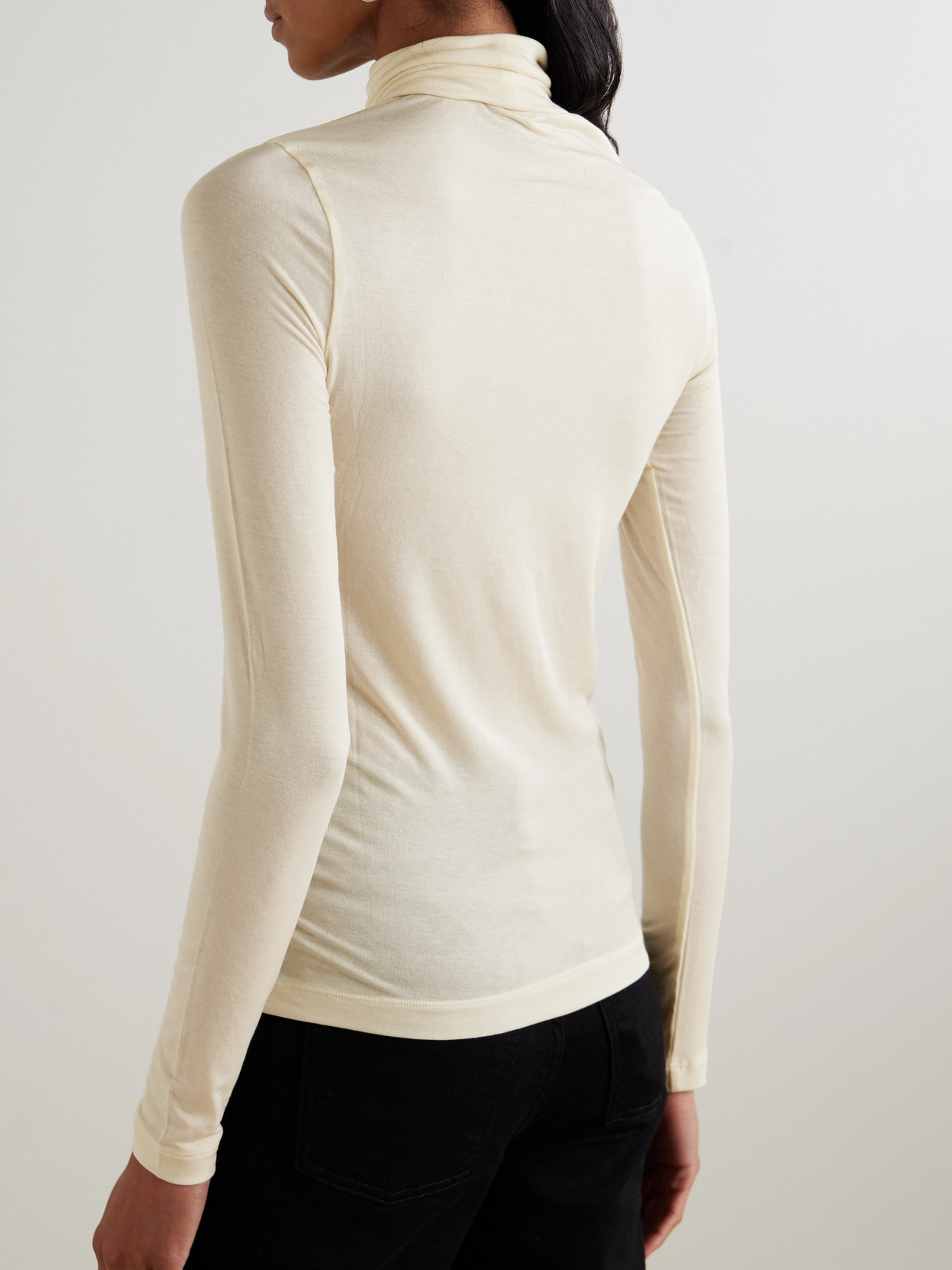 Pascale Stretch-Lyocell Turtleneck Top
