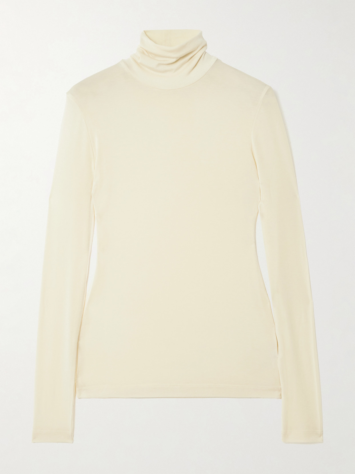 Agolde Pascale Stretch-lyocell Turtleneck Top In Neutral