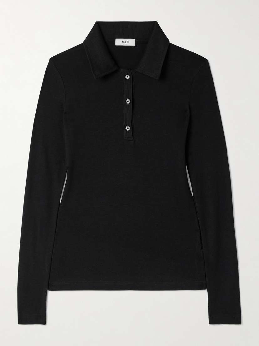 AGOLDE Amos Stretch-lyocell Polo Shirt