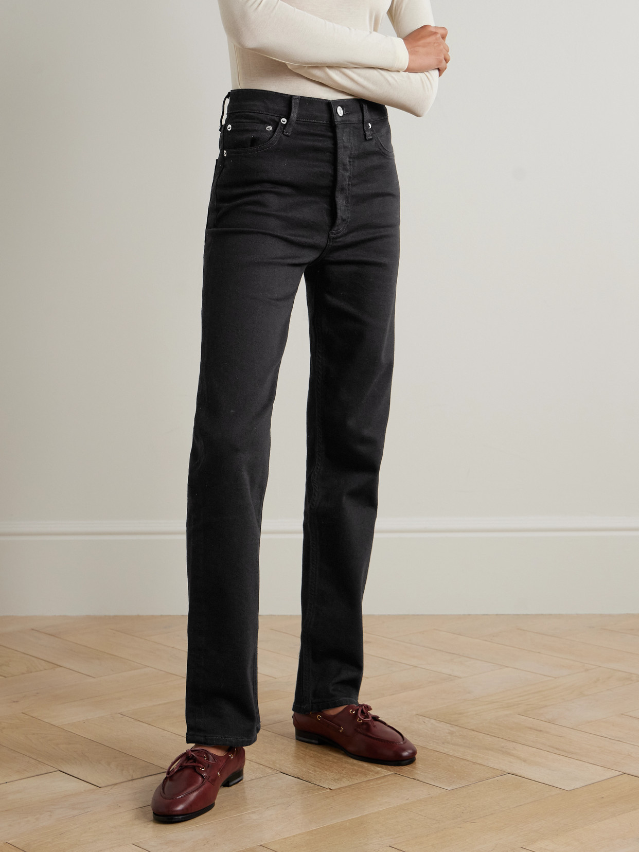 '90S Pinch Waist Long High-Rise Straight-Leg Jeans