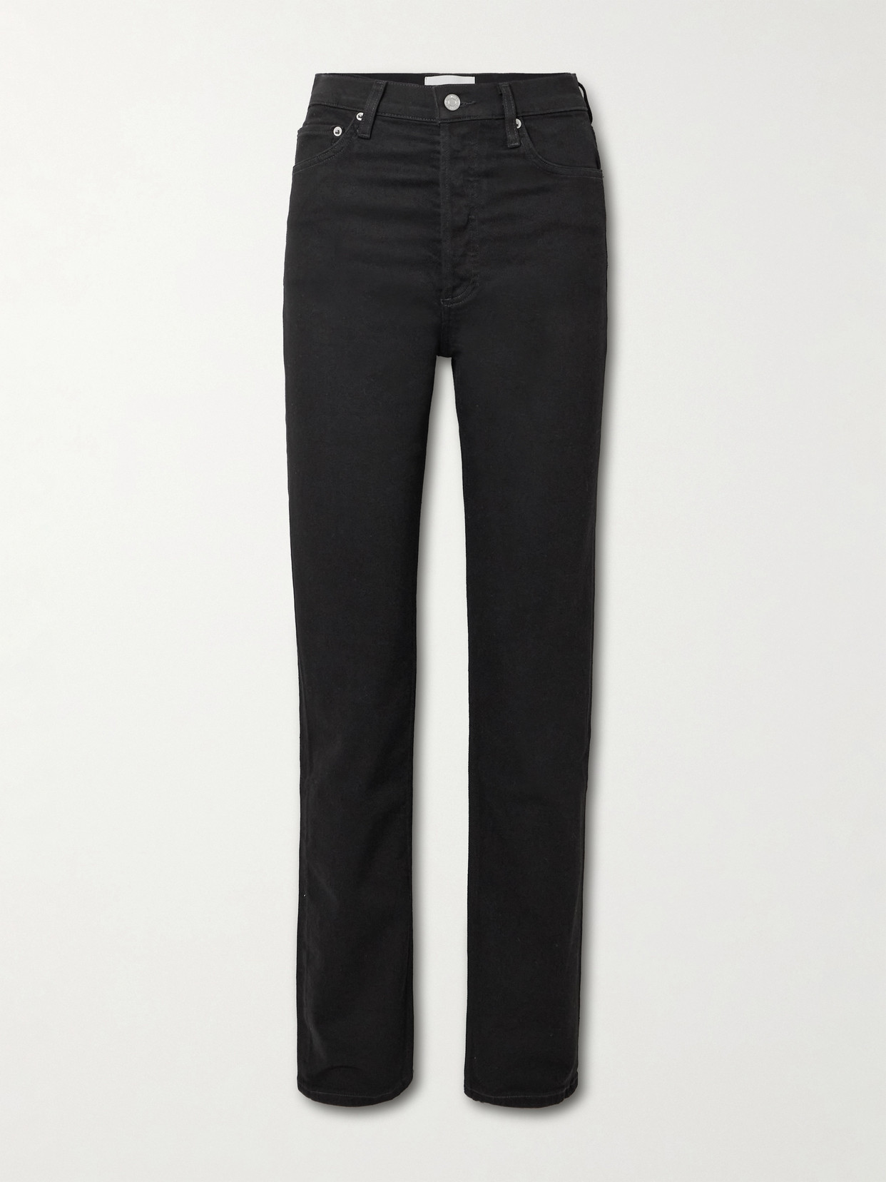 Agolde '90s Pinch Waist Long High-rise Straight-leg Jeans In Black