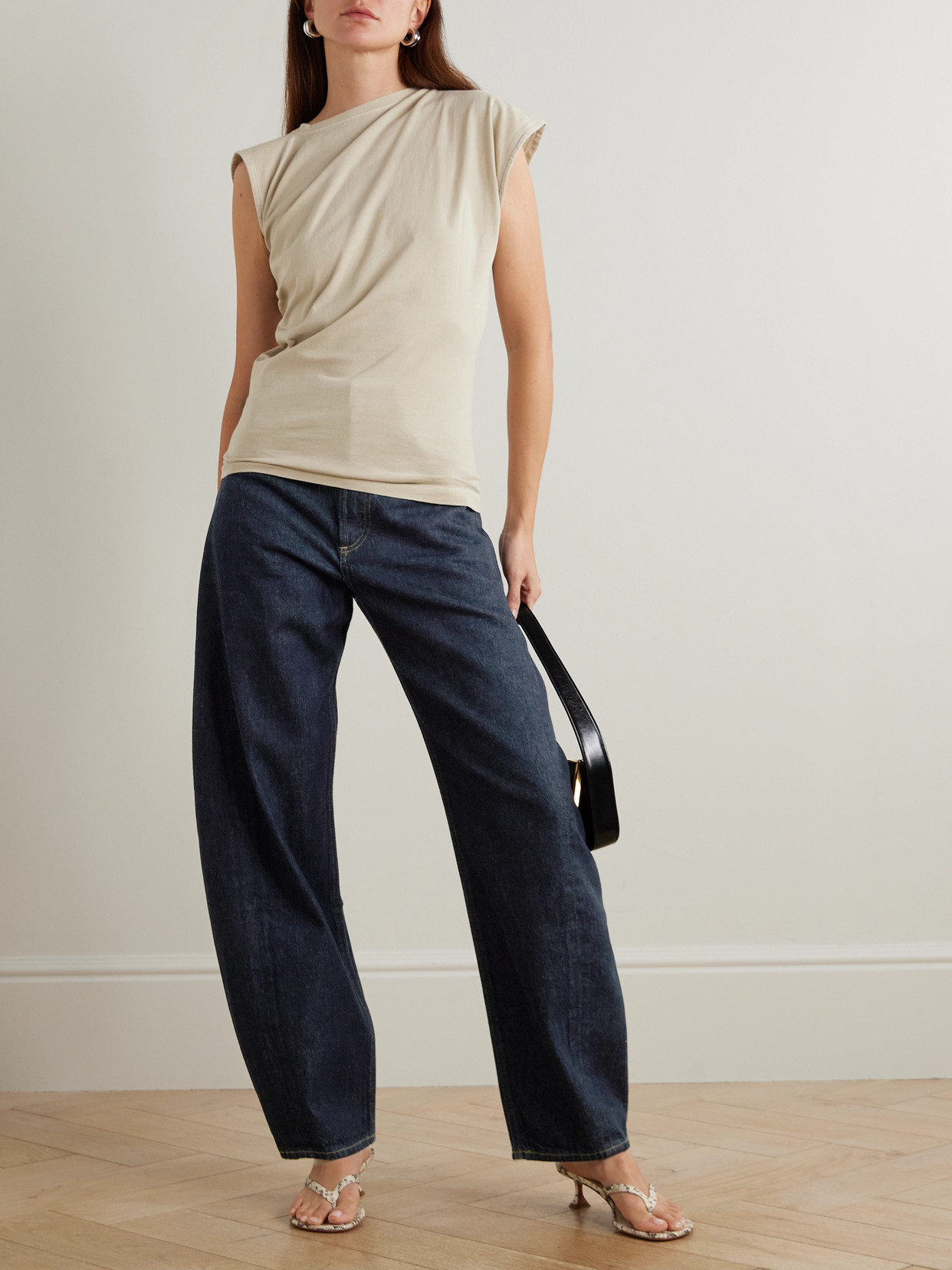 Luna Pieced High-Waist Tapered Jeans