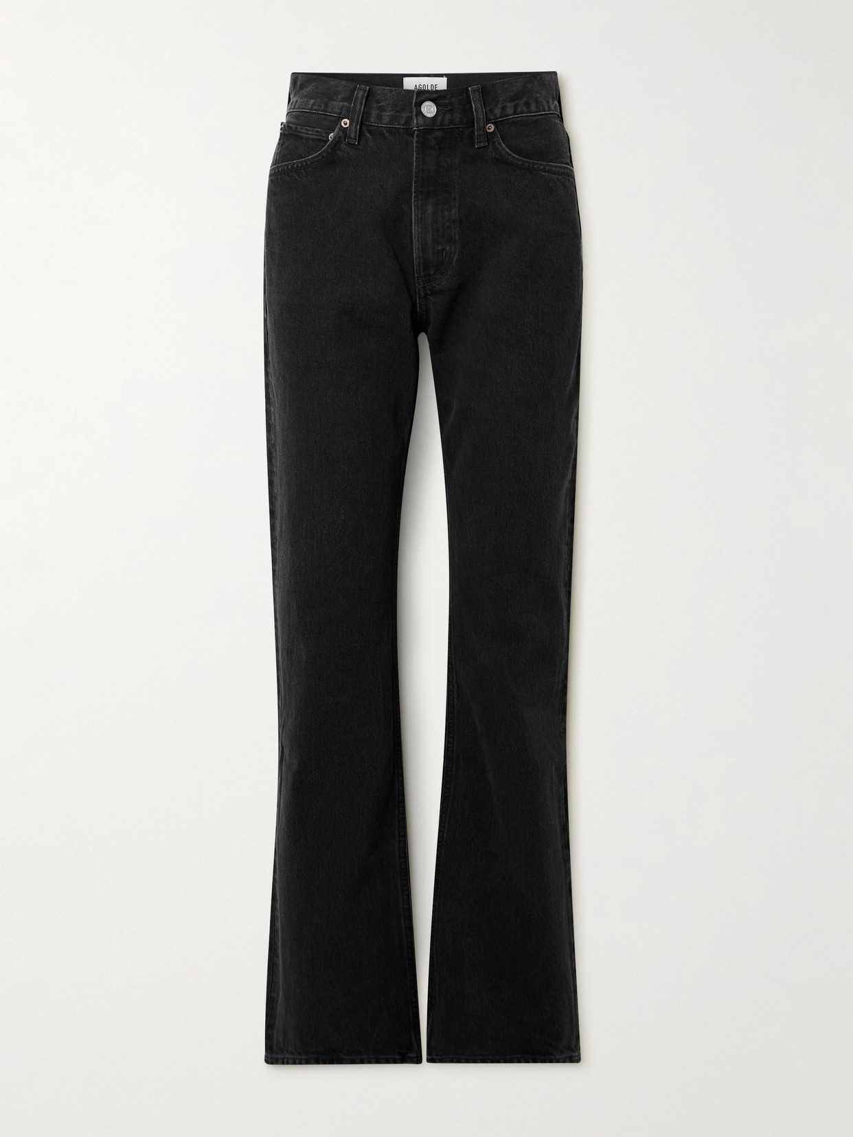 Agolde Lenna Organic High-rise Flared Jeans In Black
