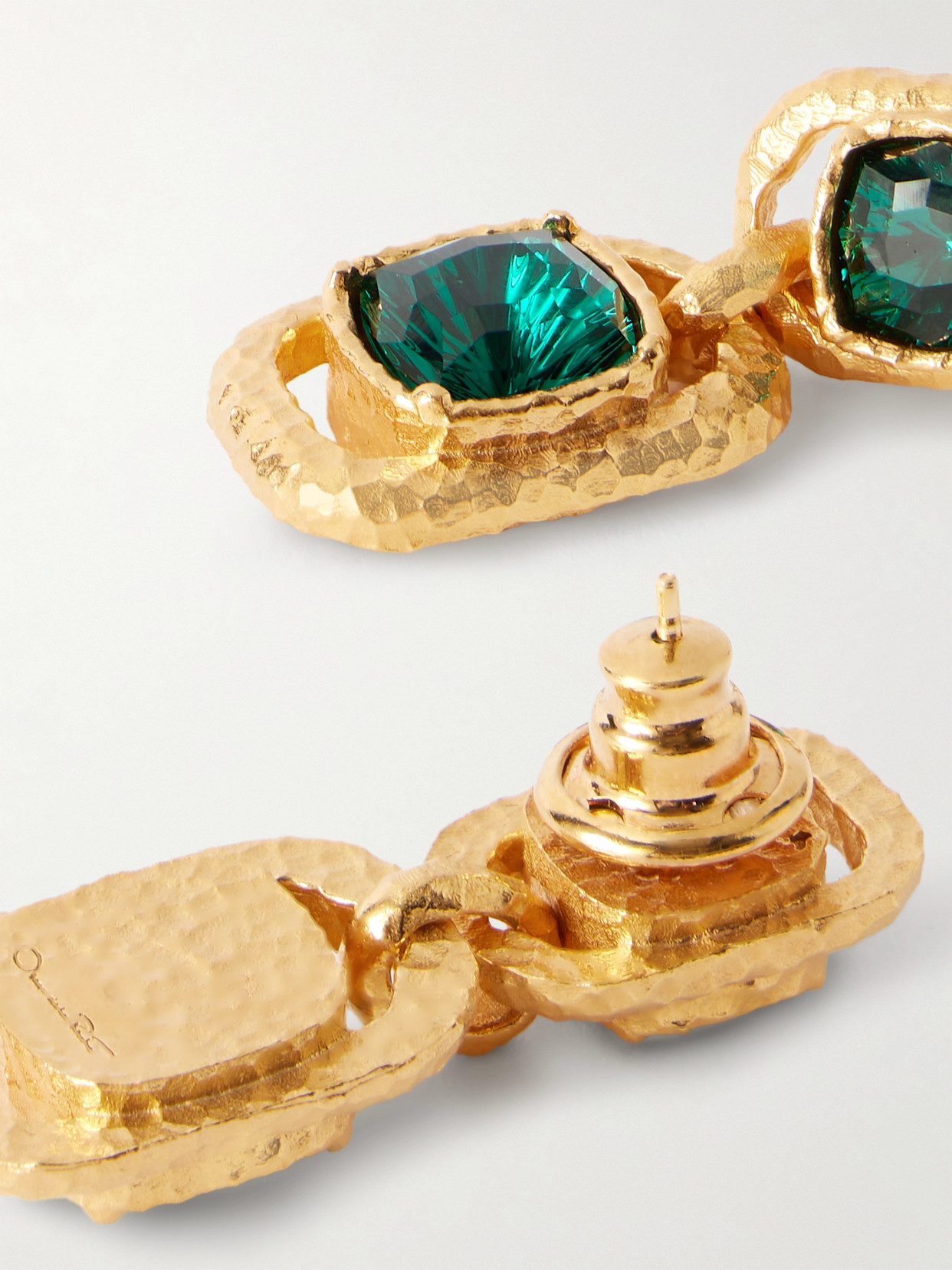 Oscar De La Renta Gold-tone Crystal Earrings In Gold