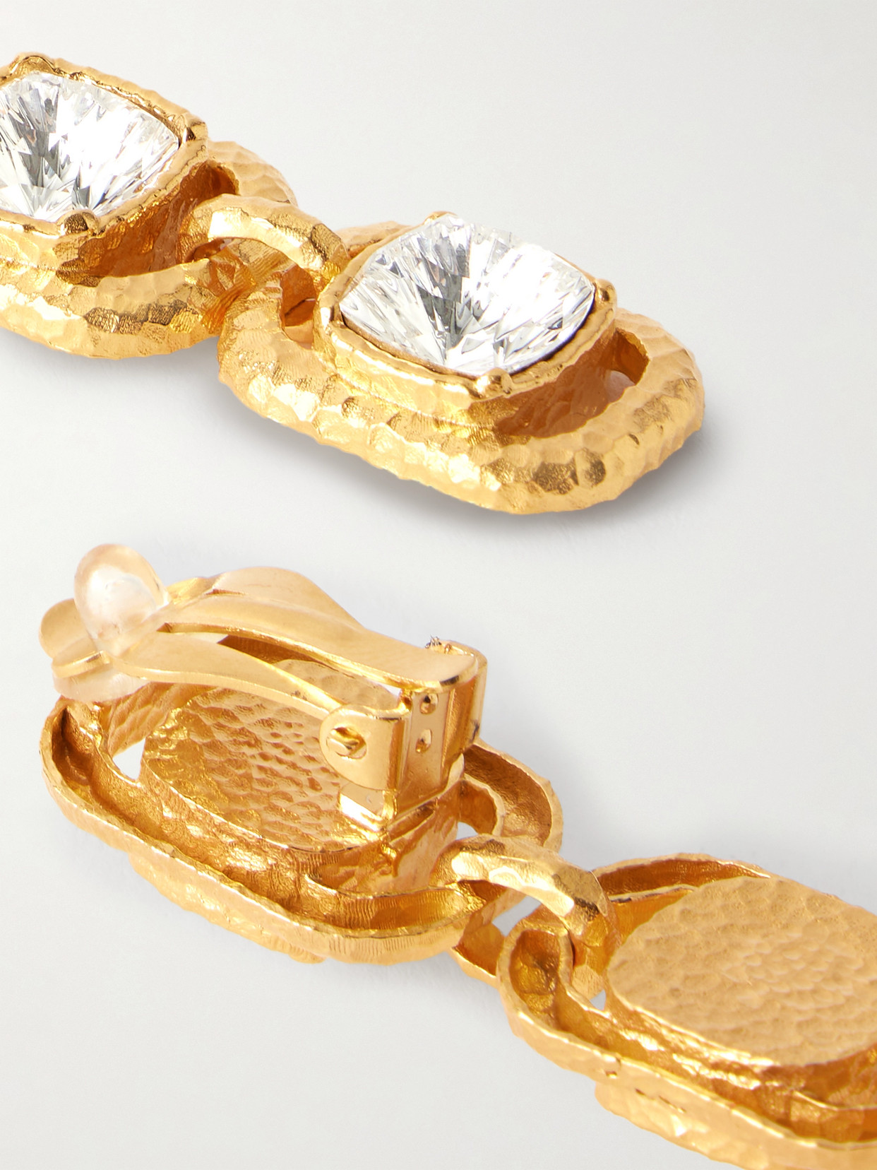 Oscar De La Renta Gold-tone Crystal Clip Earrings In Gold