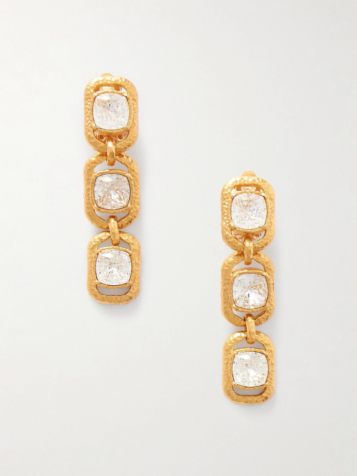 Oscar De La Renta Gold-tone Crystal Clip Earrings