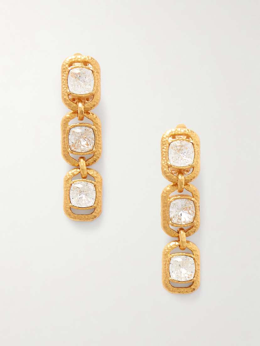 Oscar de la Renta tone Crystal Clip Earrings