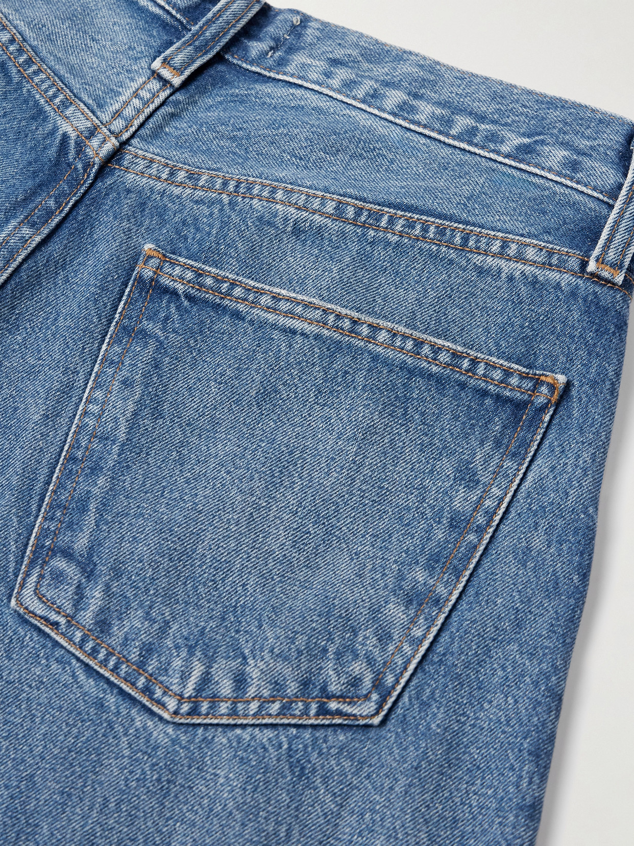 Agolde Luna Pieced Cotton Denim Jeans In Blue