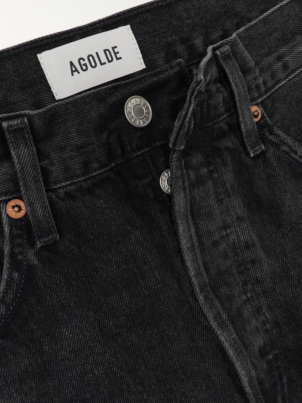 Agolde Nico Stretch High Rise Slim Fit Jeans In Black