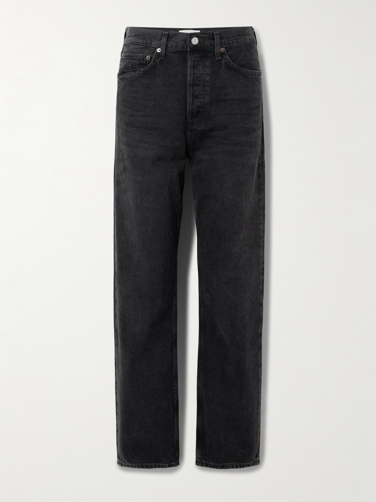 Agolde Nico Stretch High Rise Slim Fit Jeans In Black