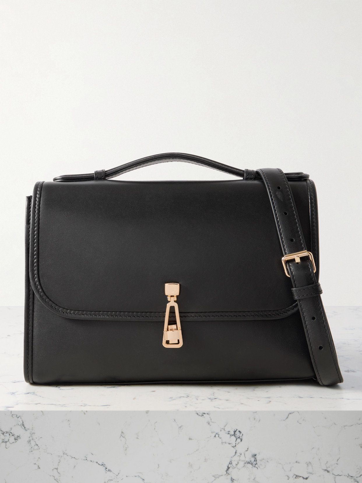 Gabriela Hearst Leonora Medium Leather Tote In Black