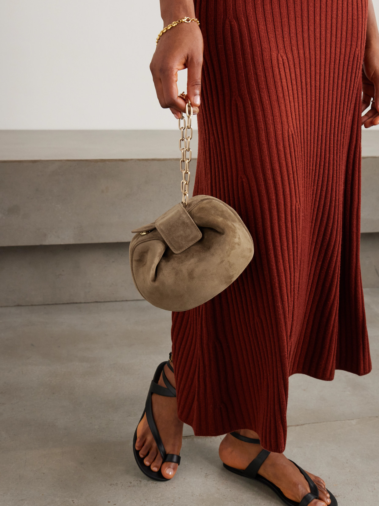 Gabriela Hearst Soft Demi Suede Clutch