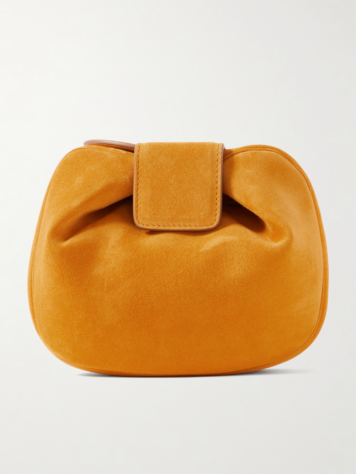 Gabriela Hearst Soft Demi Suede Clutch In Yellow
