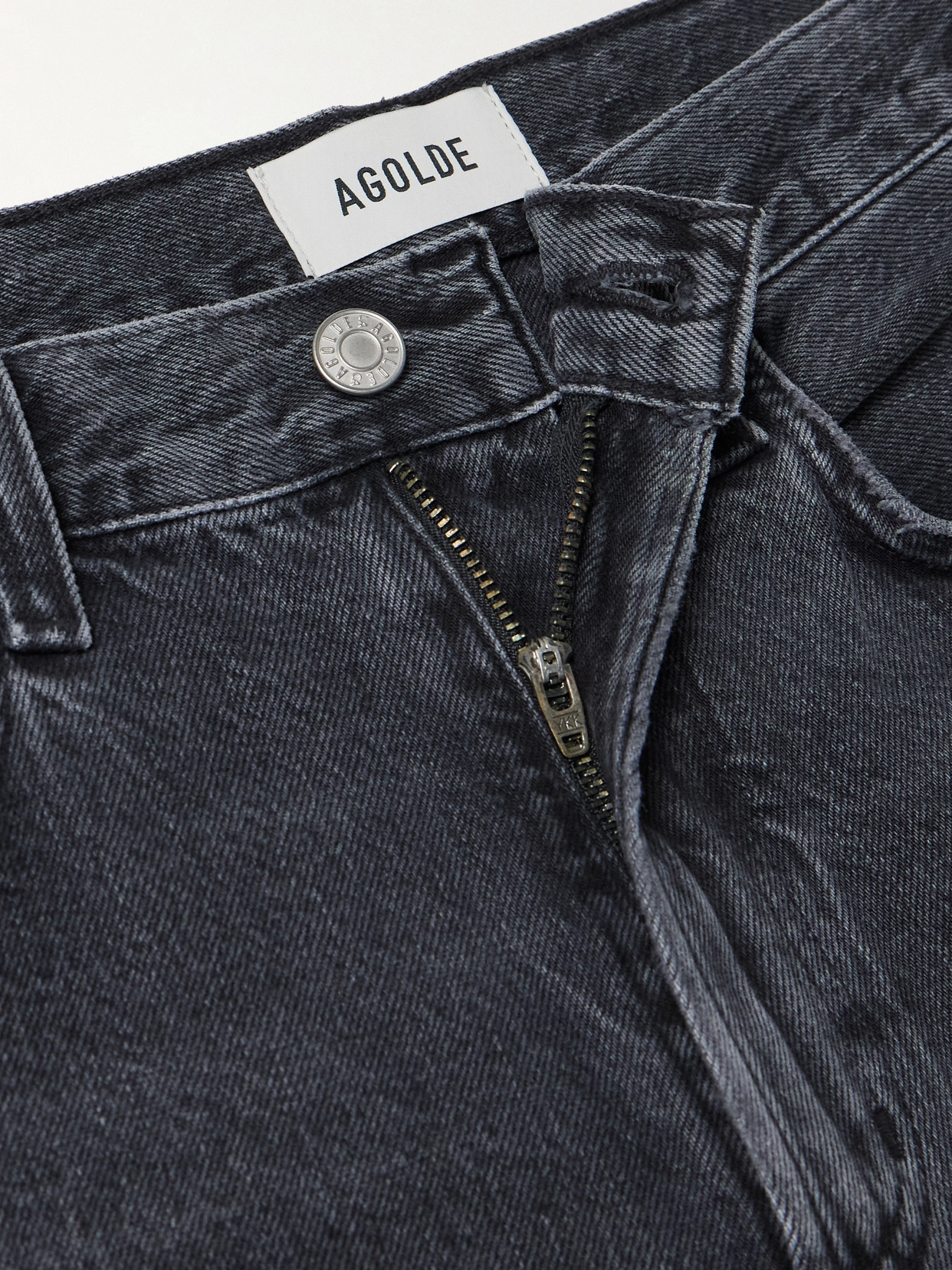 Agolde Low Curve Mid-rise Wide-leg Jeans In Black