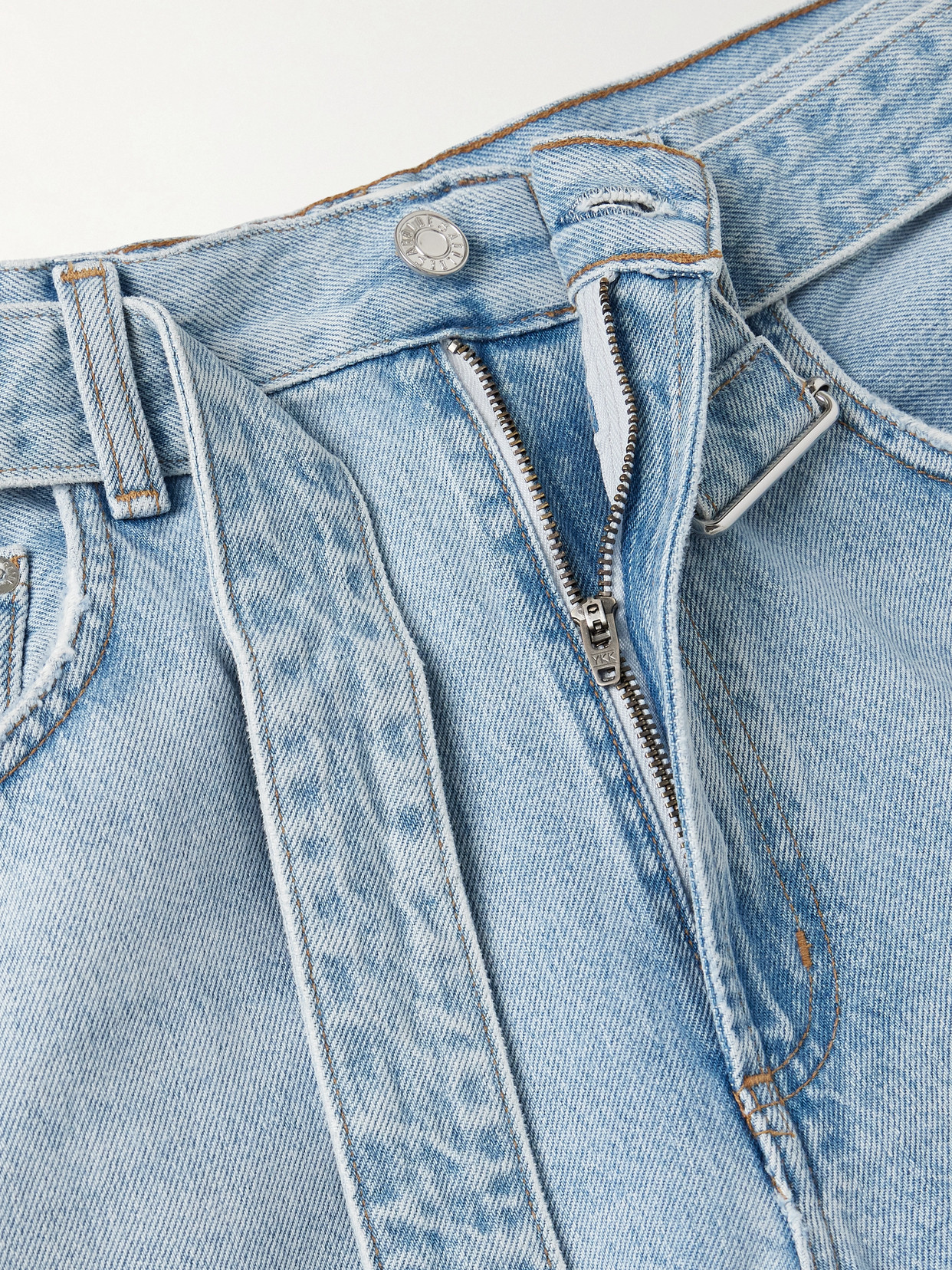 Agolde Cuffed Taper Belted Mid-rise Straight-leg Jeans In Blue