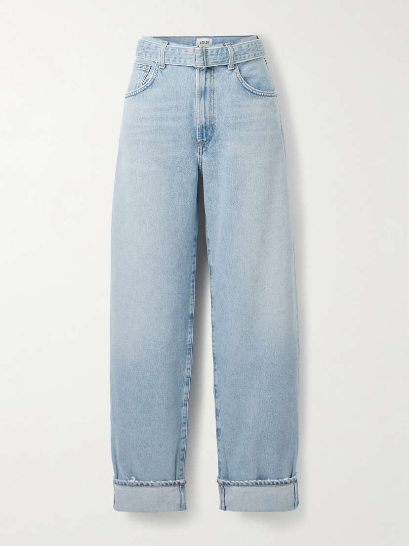 AGOLDE Cuffed Taper Belted Mid-rise Straight-leg Jeans