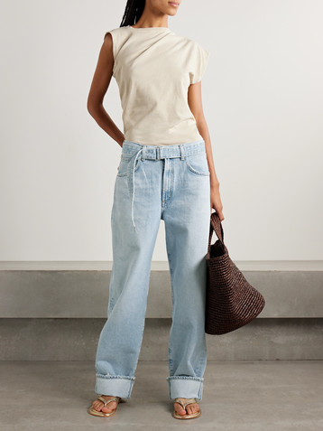 Agolde Cuffed Taper belted mid-rise straight-leg jeans