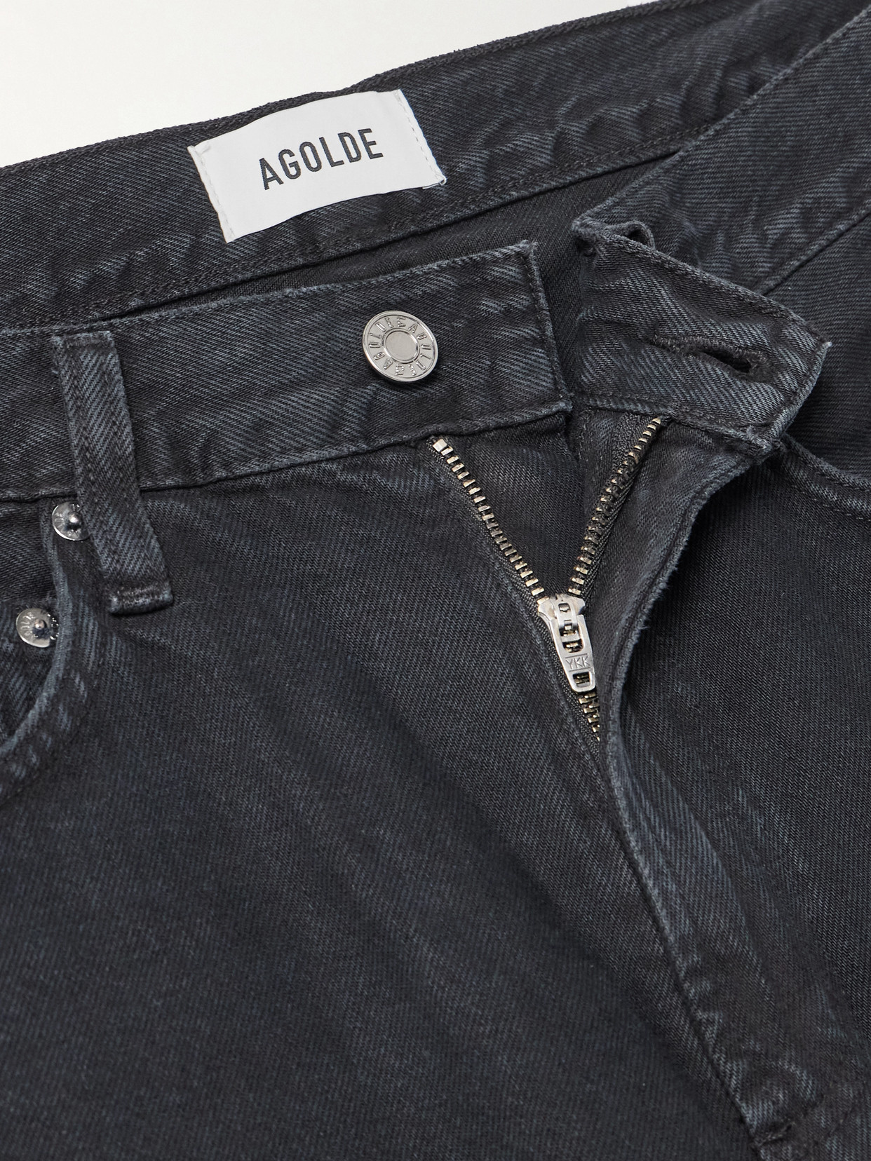 Agolde Low Curve Crop High-rise Wide-leg Jeans In Black
