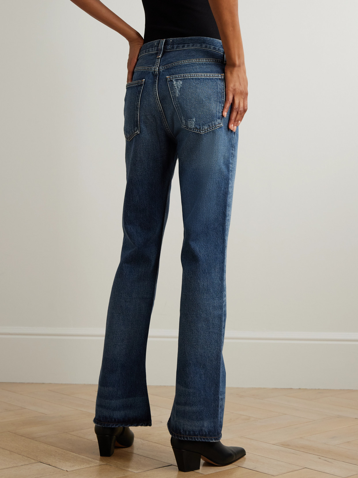 Agolde Mid-rise Bootcut Jeans In Blue