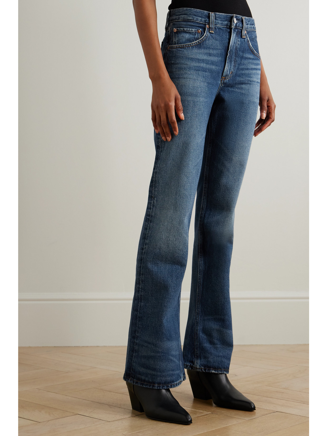 Agolde Mid-rise Bootcut Jeans In Blue