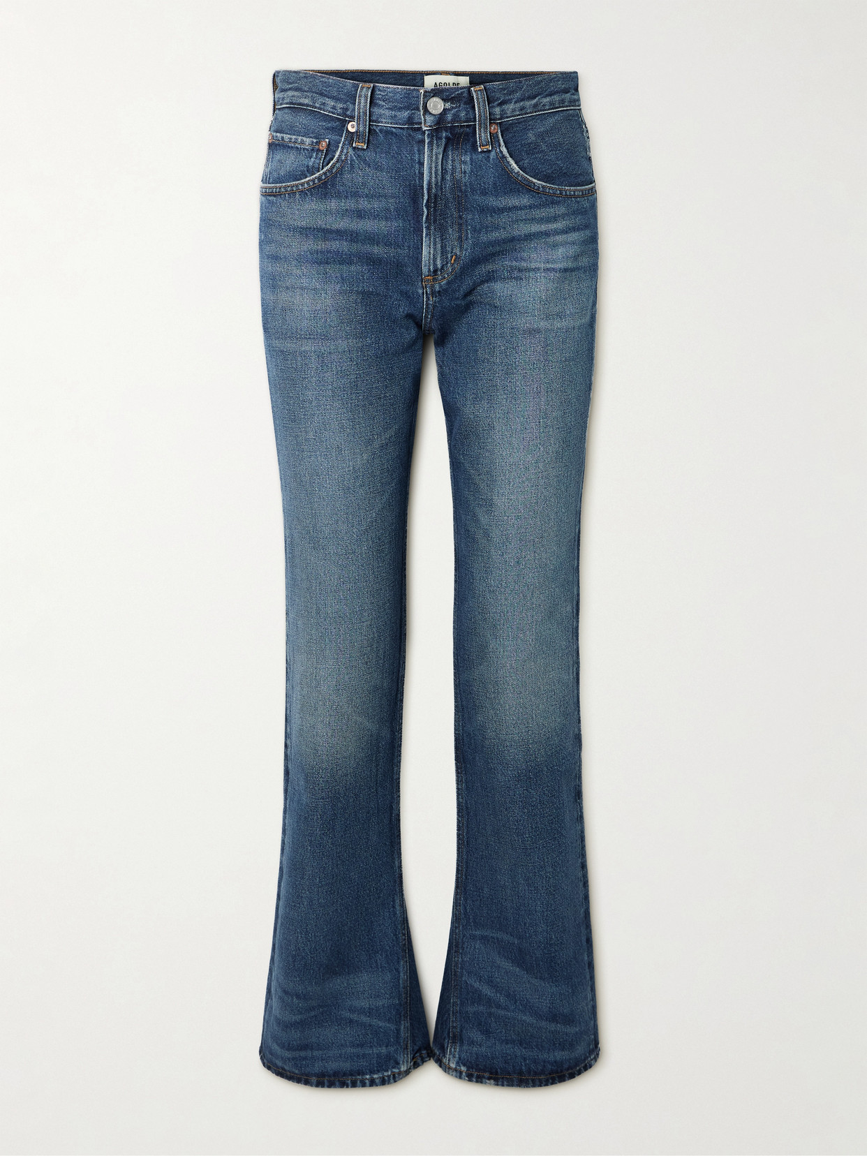 Agolde Mid-rise Bootcut Jeans In Blue