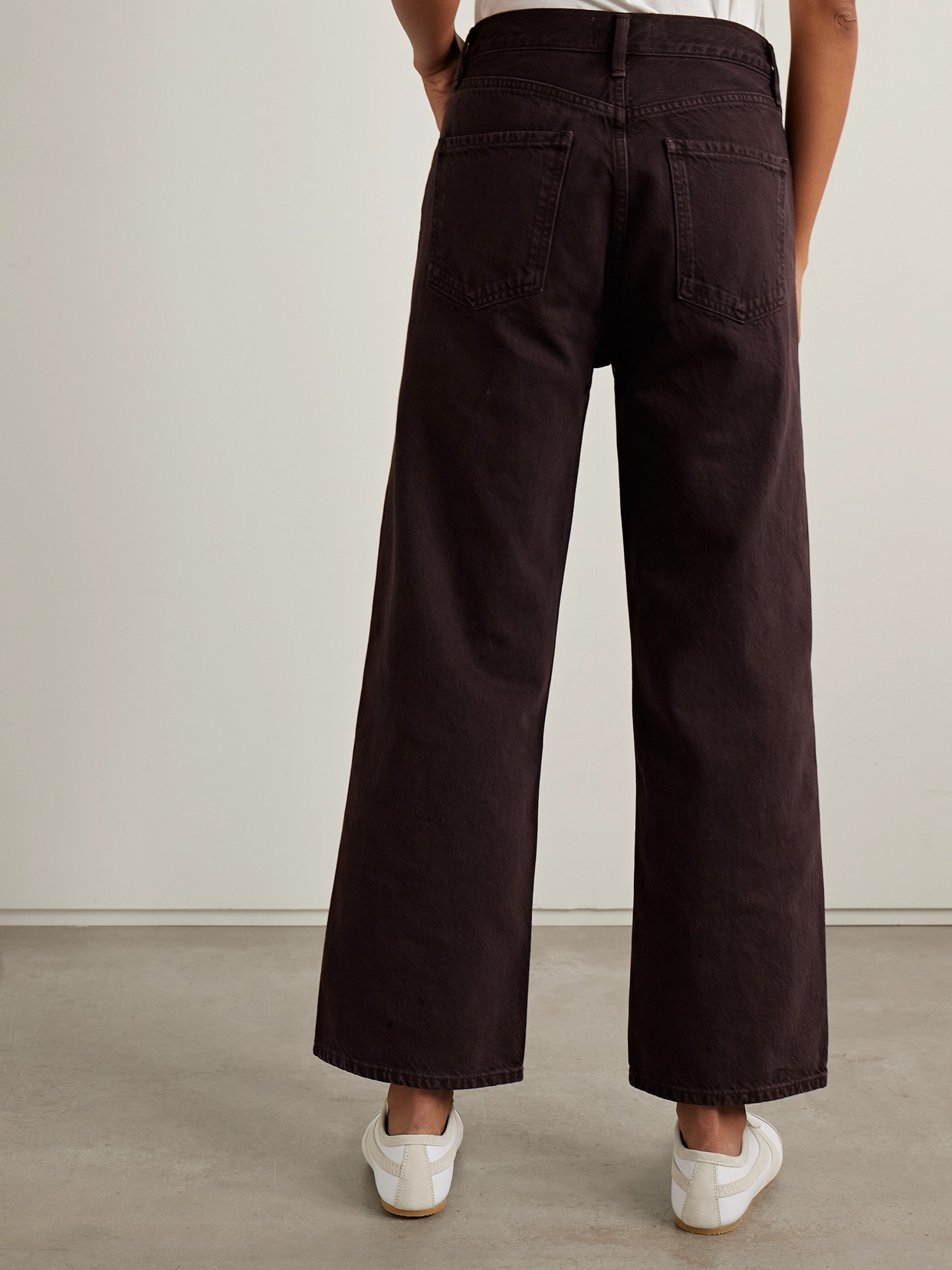 Agolde Ren High-rise Wide-leg Jeans In Brown