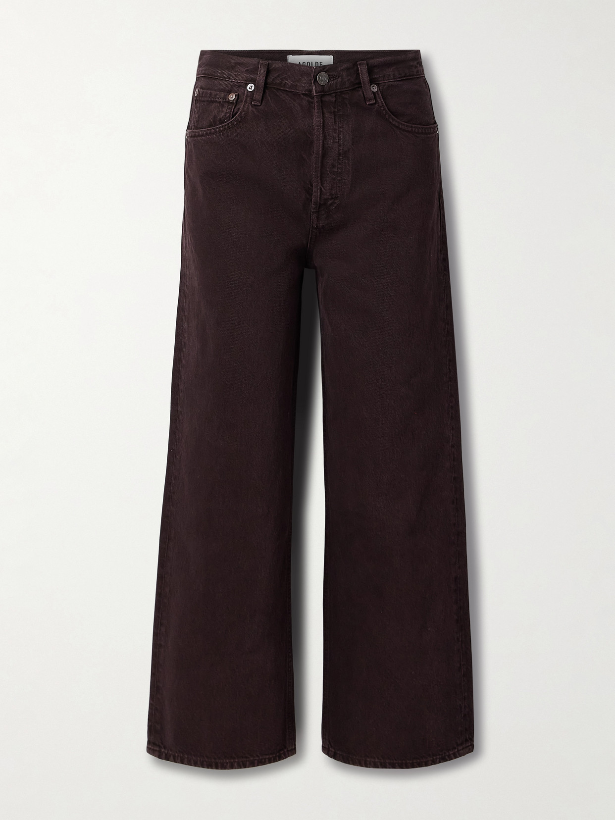 Agolde Ren High-rise Wide-leg Jeans In Brown