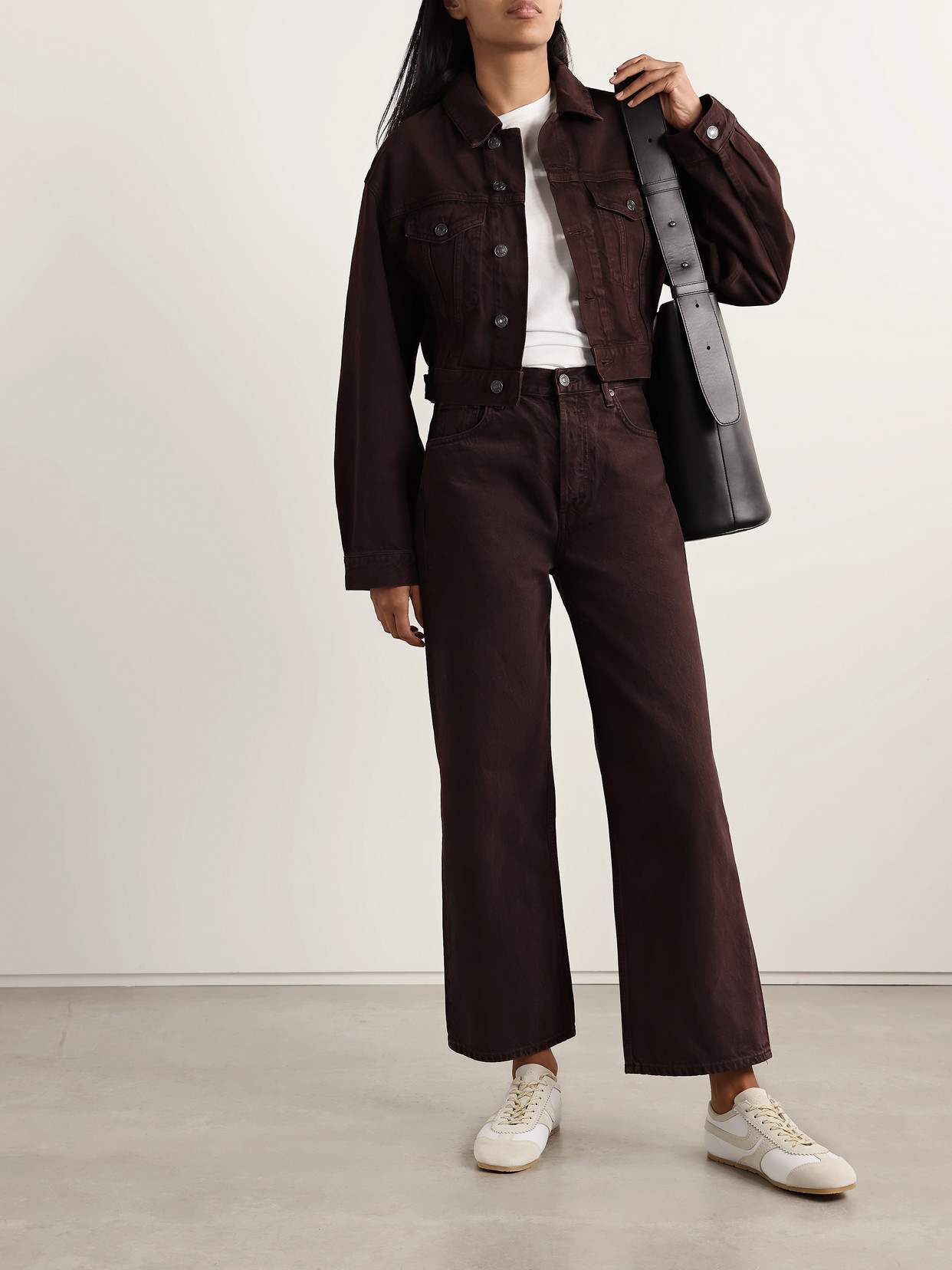 Agolde Ren High-rise Wide-leg Jeans In Brown
