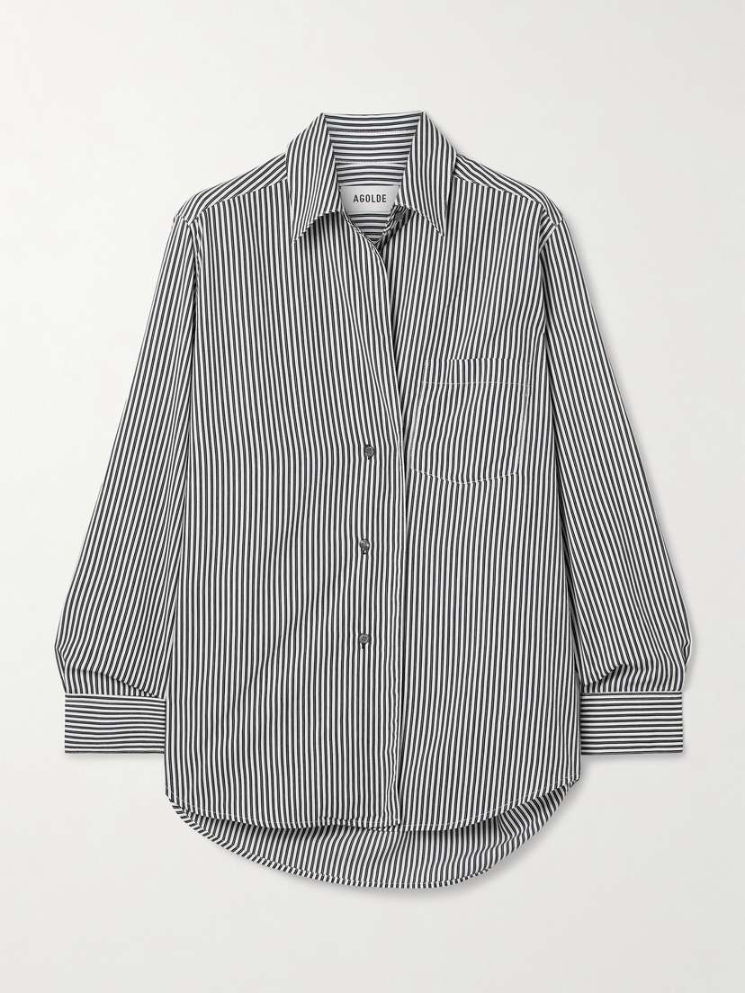 AGOLDE Aris Striped Crepe Shirt