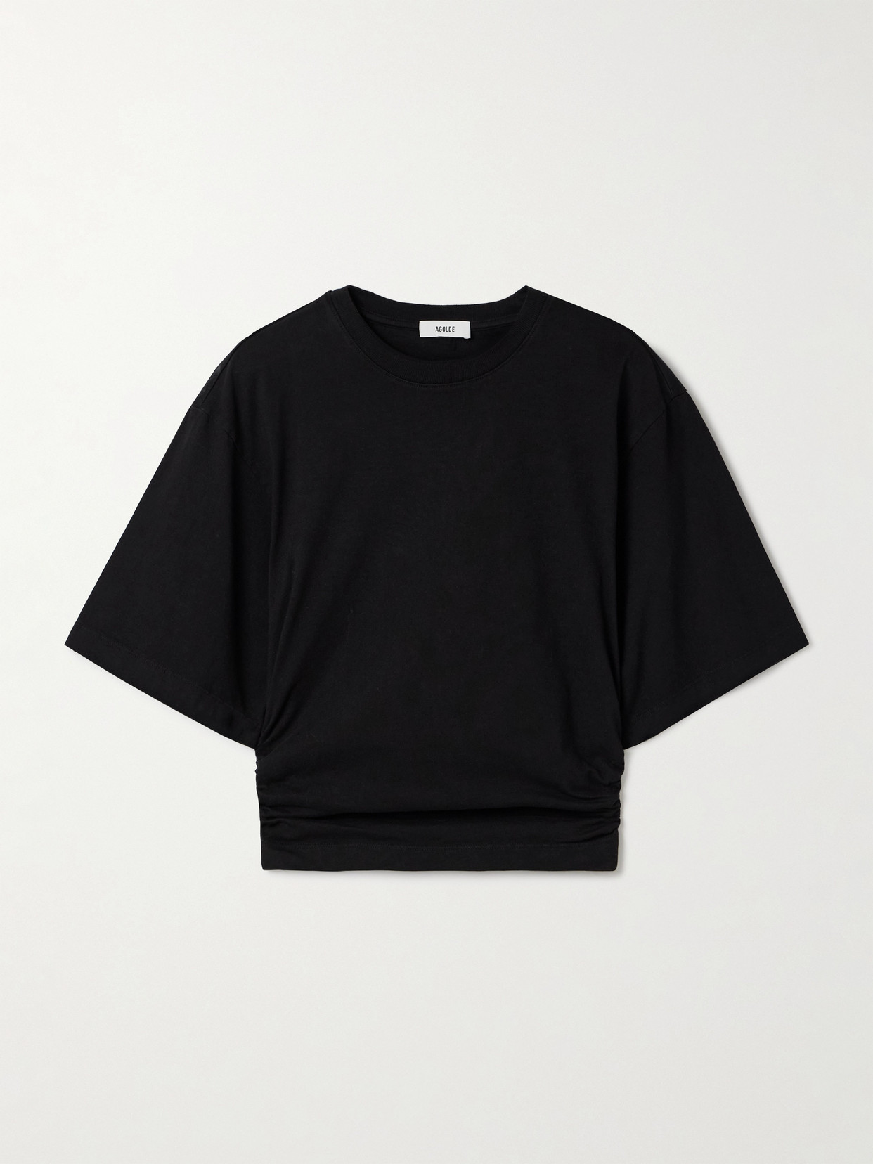 Agolde Shari Ruched Cotton-jersey T-shirt