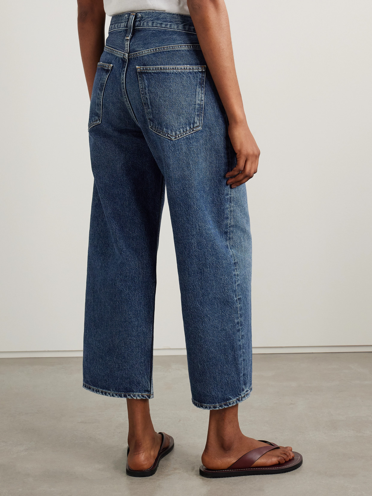 Agolde Dame High-rise Wide-leg Cut Hem In Control