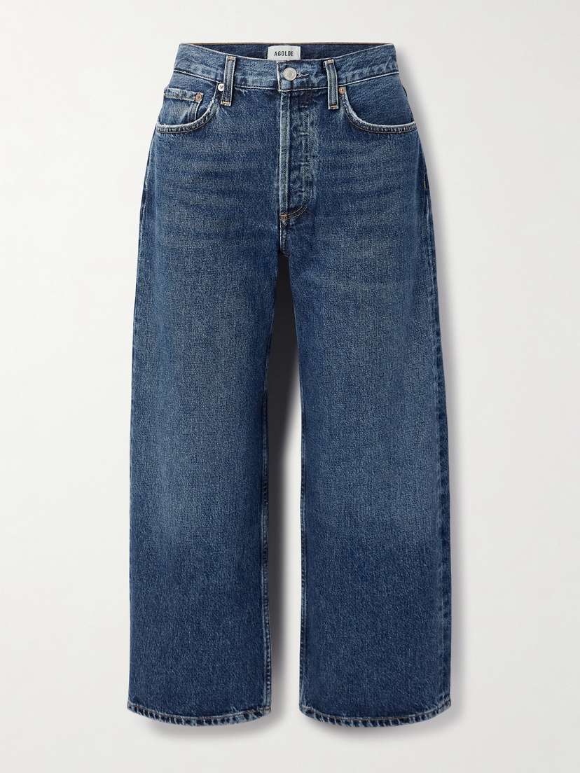 AGOLDE Arc Cropped High-rise Wide-leg Jeans