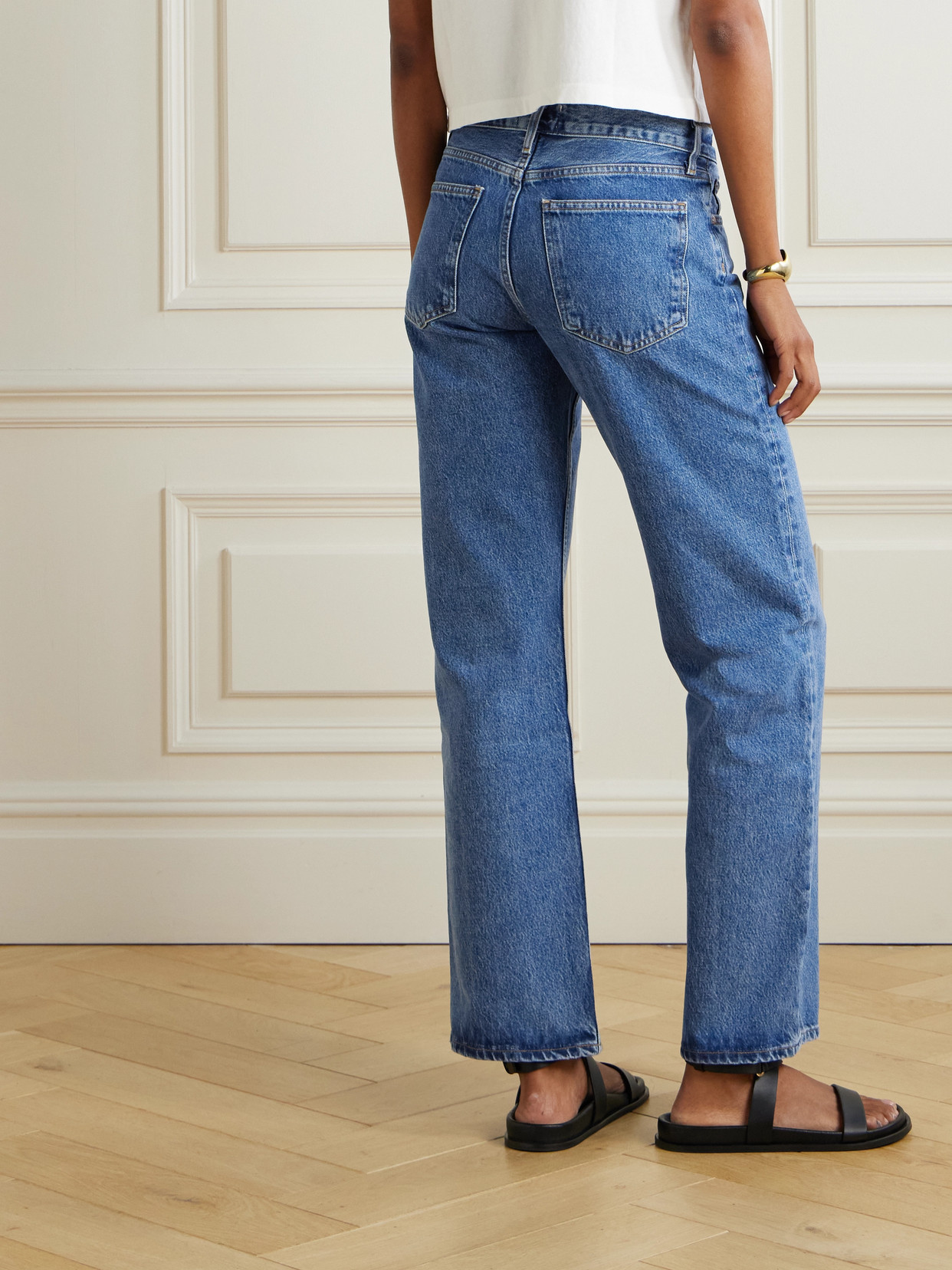 Agolde Low-rise Loose Distressed Straight-leg Jeans