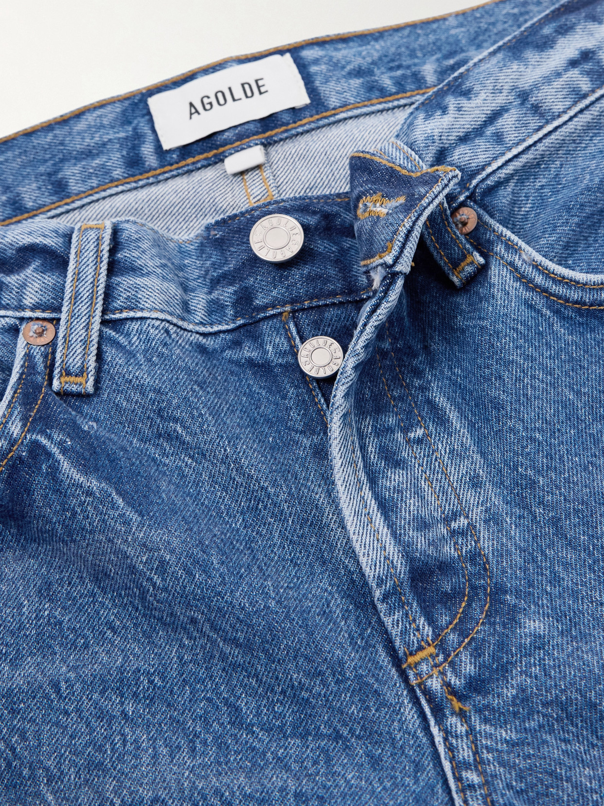 Agolde Low-rise Loose Distressed Straight-leg Jeans