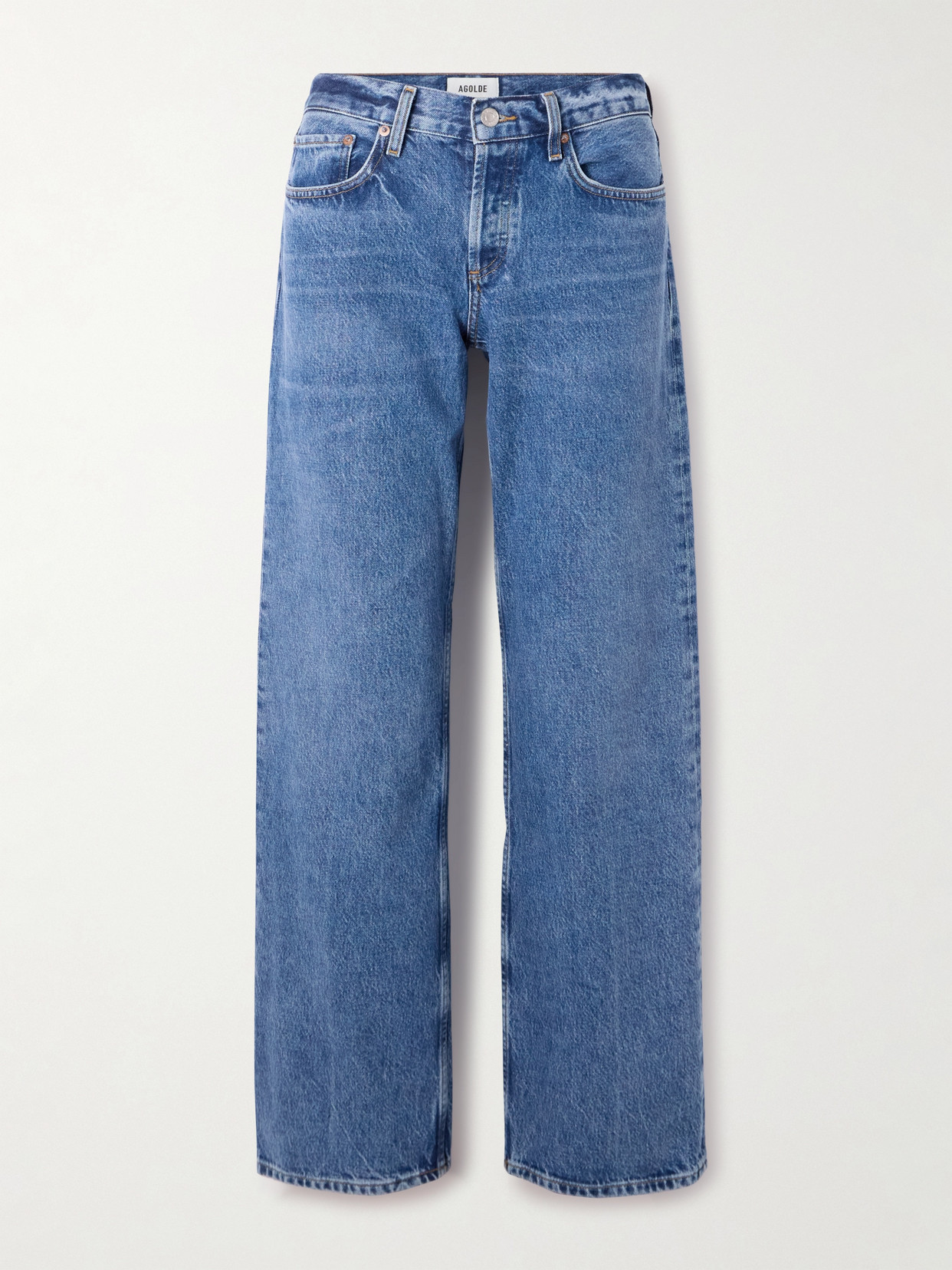 Agolde Low-rise Loose Distressed Straight-leg Jeans