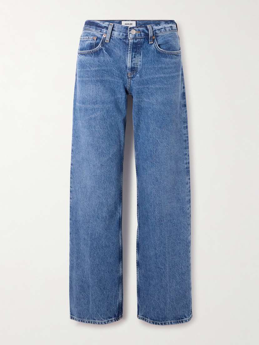 AGOLDE Low-rise Loose Distressed Straight-leg Jeans