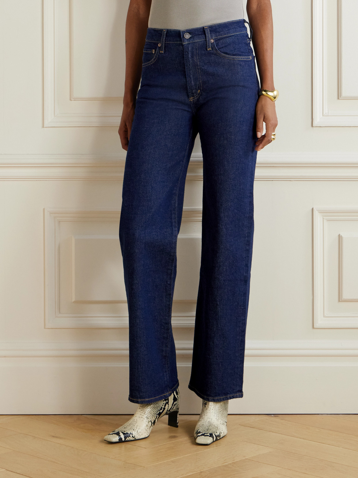 Agolde Dame High Rise Wide Leg No Cuff Jean In Enamour