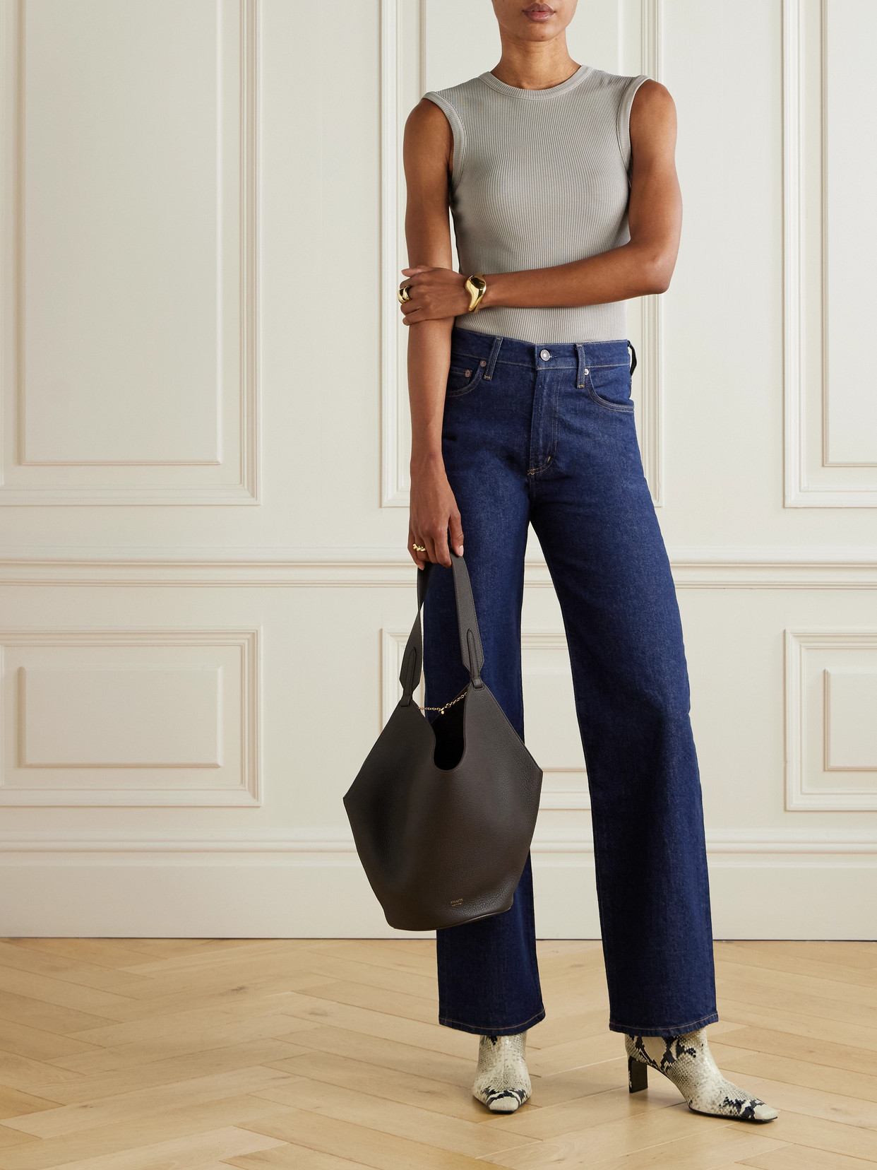 Agolde Dame High Rise Wide Leg No Cuff Jean In Enamour