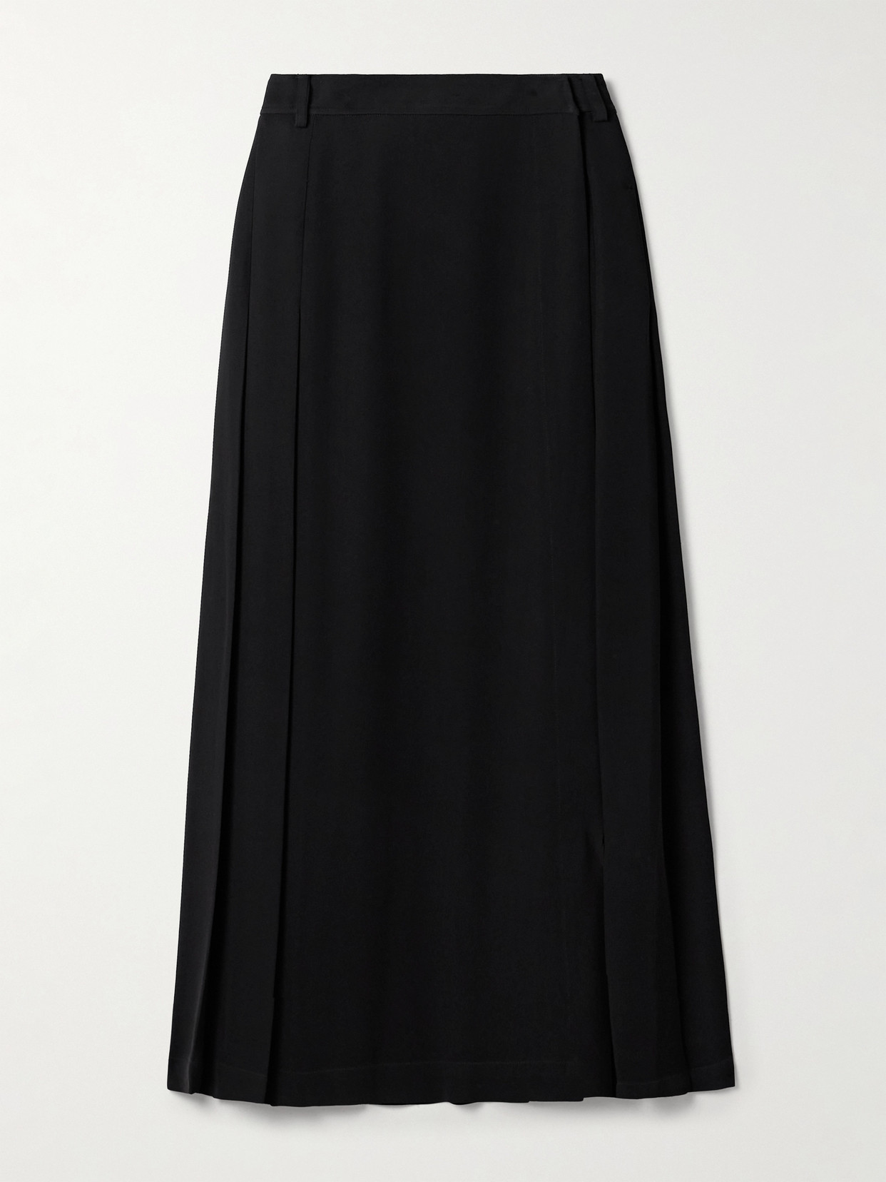 Totême Pleated Crepe Maxi Wrap-effect Skirt In Black