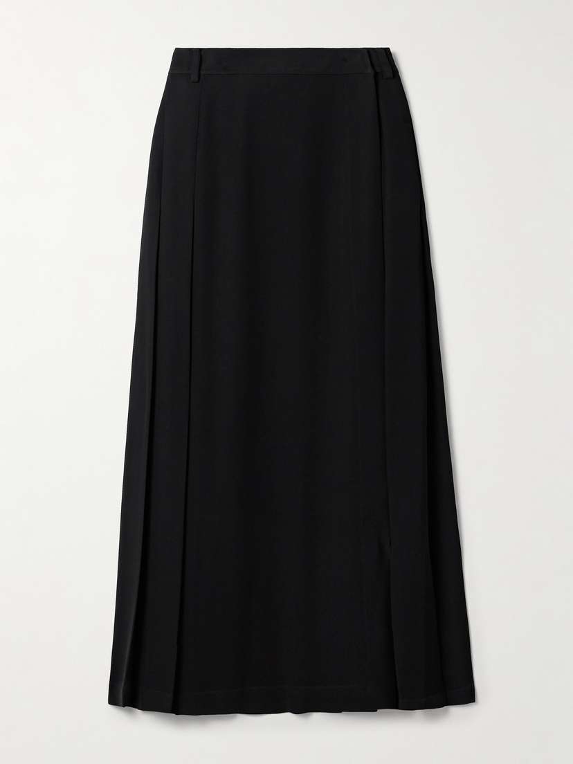 TOTEME Pleated Crepe Maxi Wrap-effect Skirt