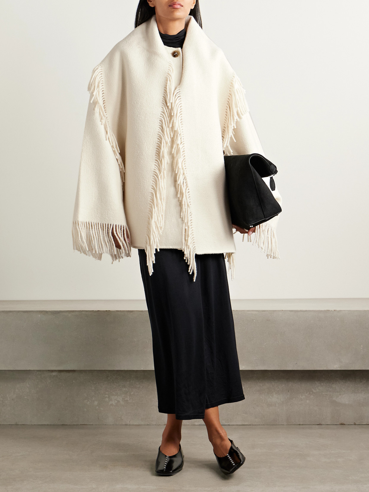 Totême Toteme Double Face Wool Blend Scarf Jacket In White