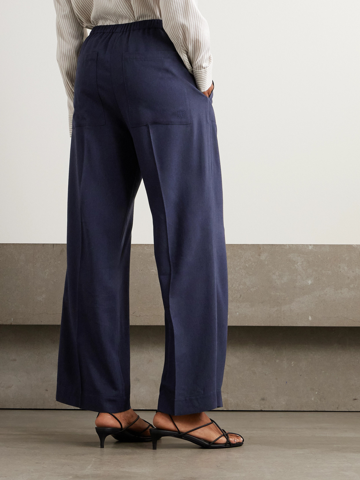 Totême Woven Wide-leg Pants In Metallic