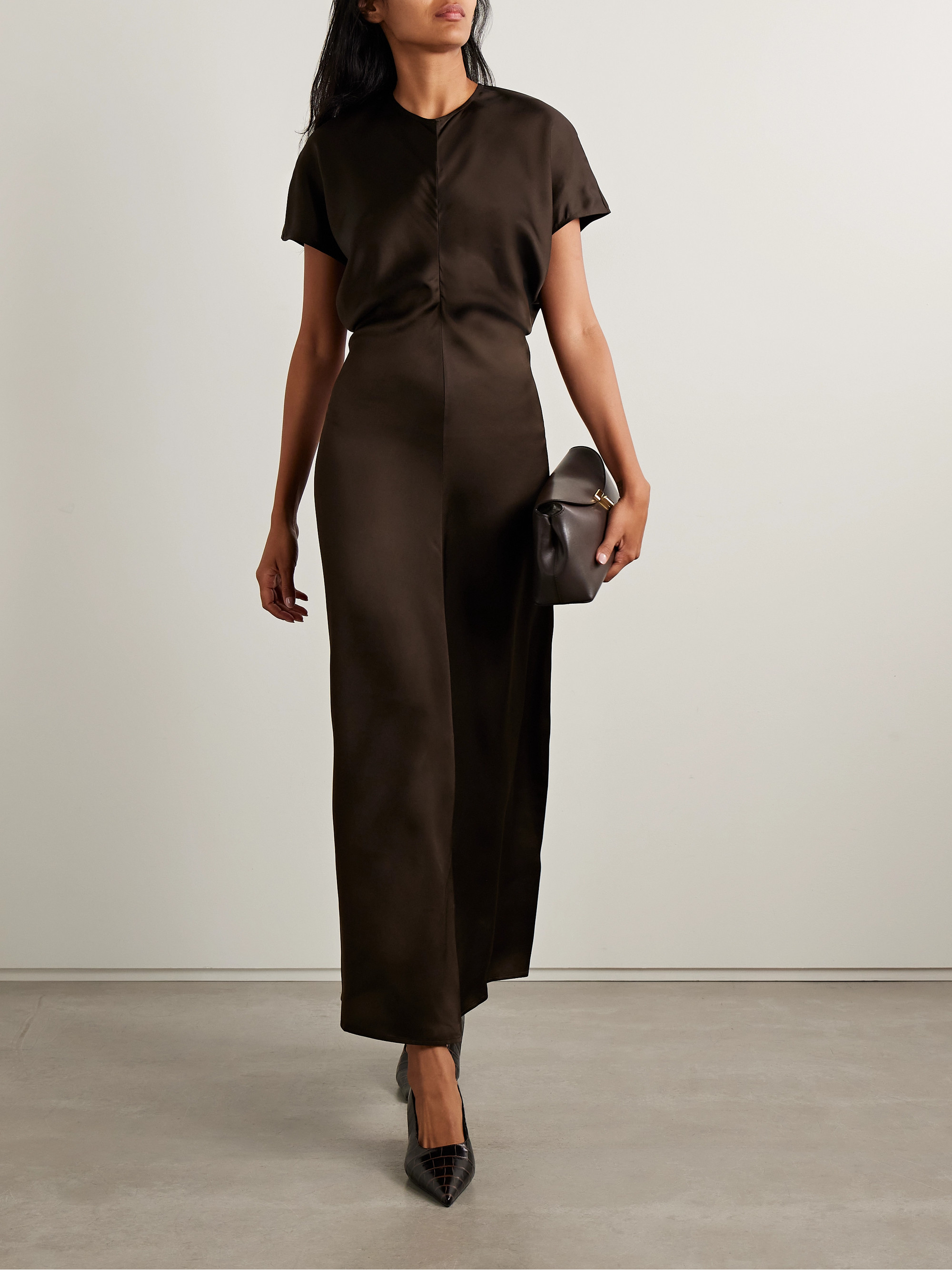 TOTEME - Draped satin maxi dress | Plush