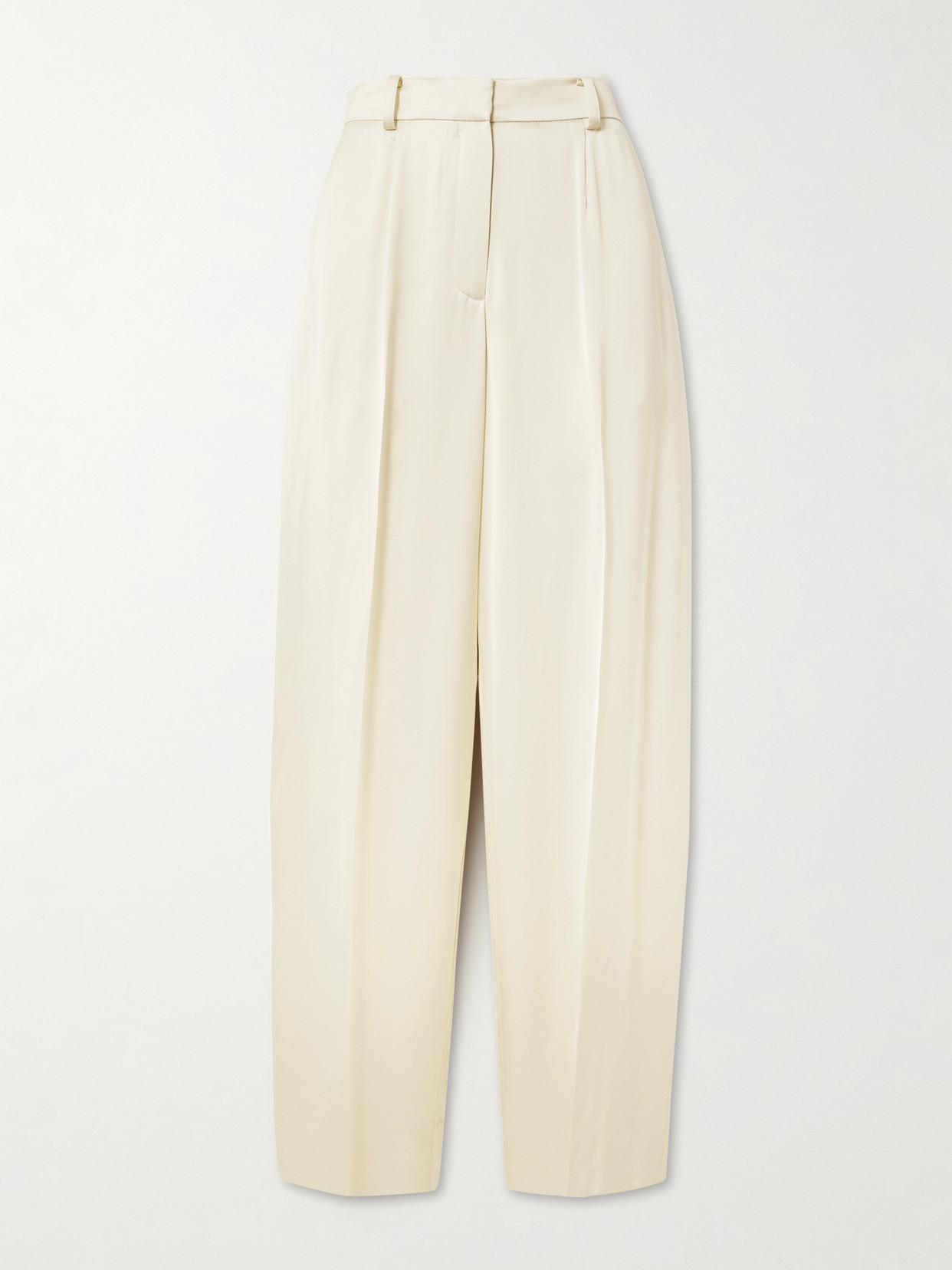 Totême Pleated Woven Wide-leg Pants In White