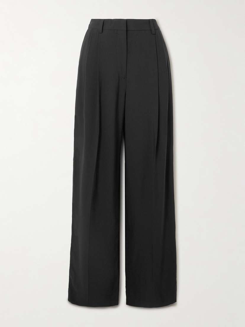 TOTEME Pleated Woven Wide-leg Pants