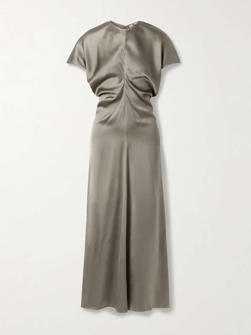 TOTEME Draped Satin Maxi Dress