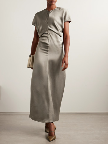 TOTEME Draped satin maxi dress