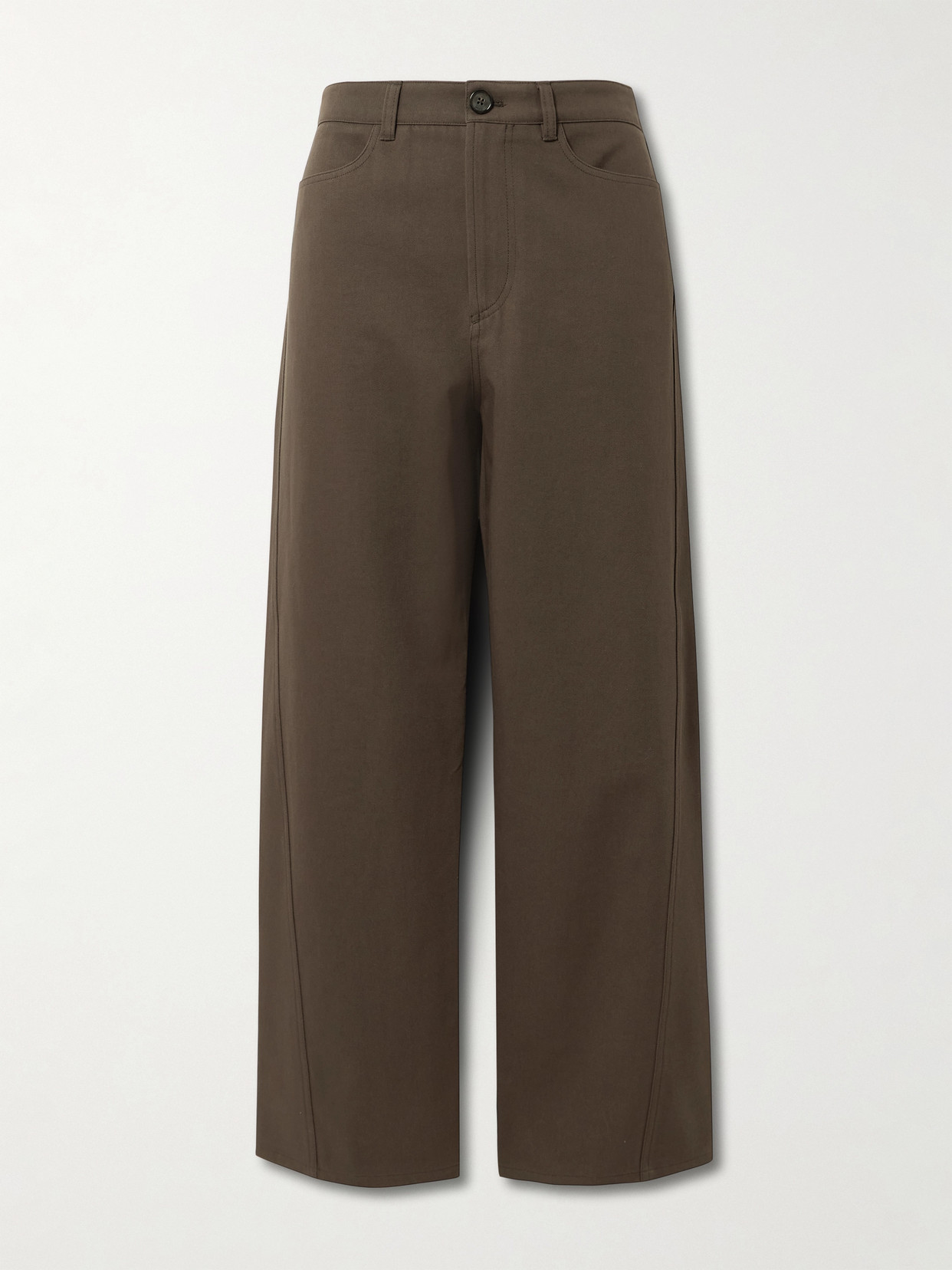 Totême Twisted Cropped Mid-rise Straight-leg Organic Jeans In Green